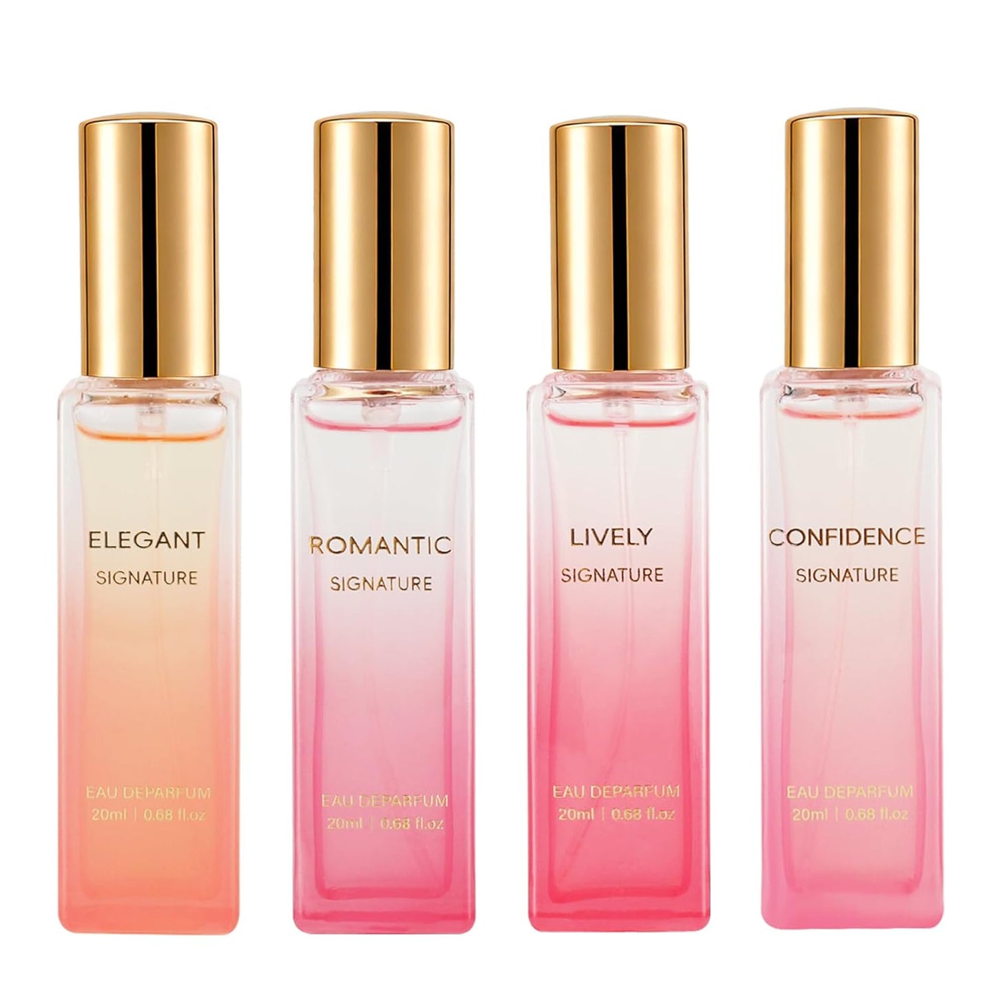 Perfume Gift Set for Women, 4 X 20Ml Eau De Parfum Spray, Floral & Fruity Fragrance Set (Elegant, Confidence, Romantic, Lively), Travel Size Perfume, Gifts for Women, Wife, Girlfriend & Mom