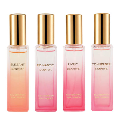 Perfume Gift Set for Women, 4 X 20Ml Eau De Parfum Spray, Floral & Fruity Fragrance Set (Elegant, Confidence, Romantic, Lively), Travel Size Perfume, Gifts for Women, Wife, Girlfriend & Mom