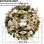 WANNA-CUL Pre-Lit 24 Inch Champagne Gold Christmas Wreath for Front Door