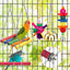 Bird Toys for Conures with Colorful Ladder Hammock Bird Cage Accerious Bird Perch Stand Chewing Toys Hanging Bell for Parrot Parakeet Cockatiel Lovebirds