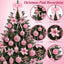 111 Pcs Pink Christmas Ornaments, Bow Topper Ball Poinsettia Rose