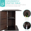 Best Choice Products 5-Piece Outdoor Wicker Bar Table Set for Patio, Poolside, Backyard W/Built-In Bottle Opener, Hidden Storage Shelf, Metal Tabletop, 4 Stools - Brown