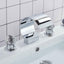 Widespread Bathroom Basin Faucet Crystal Handle Sink Mixer Tap Chrome Finish