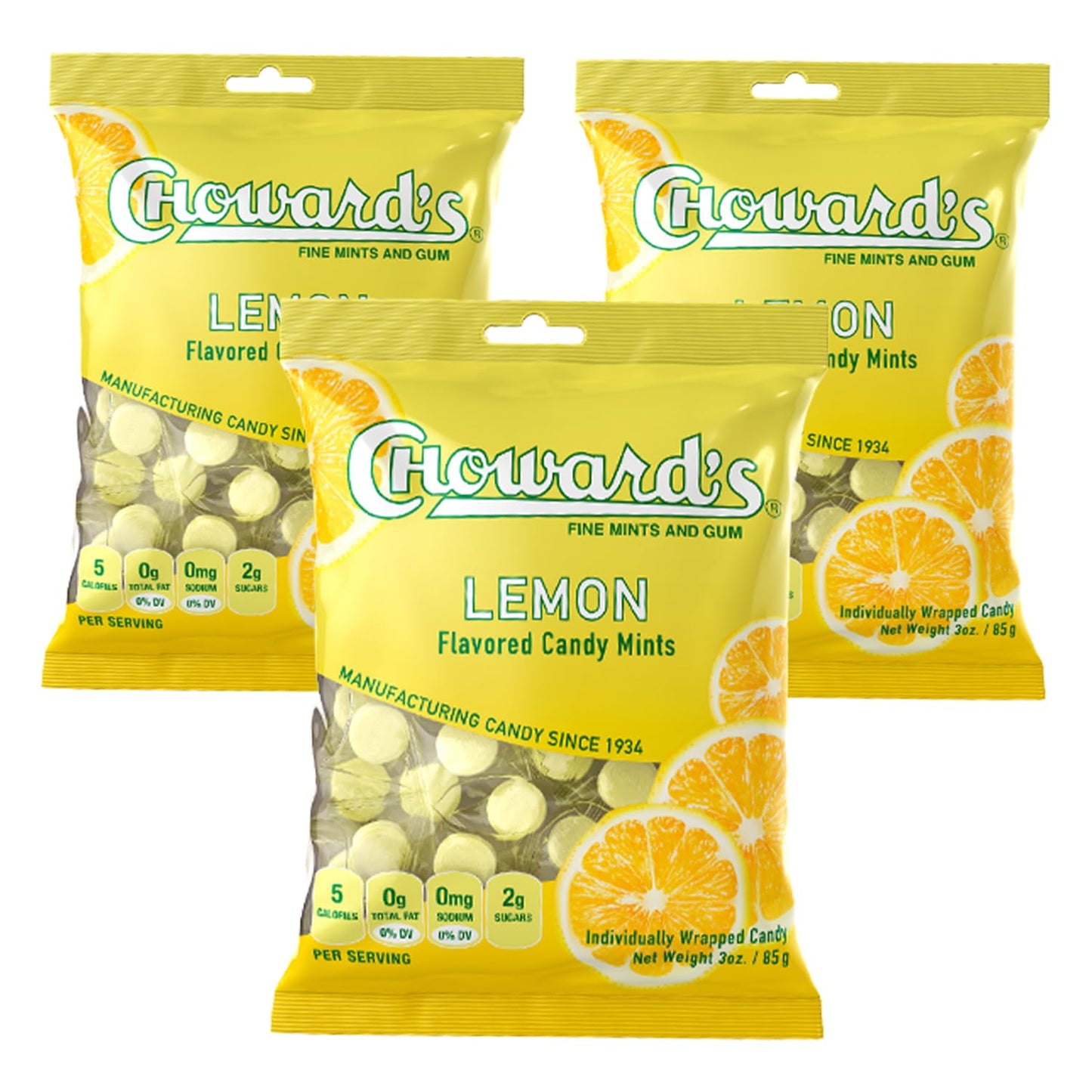 Choward'S Lemonmint Candy Bags | Unique Aromatic Flavors for Everyday Freshness | Perfect for Travel, Sharing, and Gifting | Distinctive Taste in Convenient Packaging | (Pack of 3, 49 Pieces)