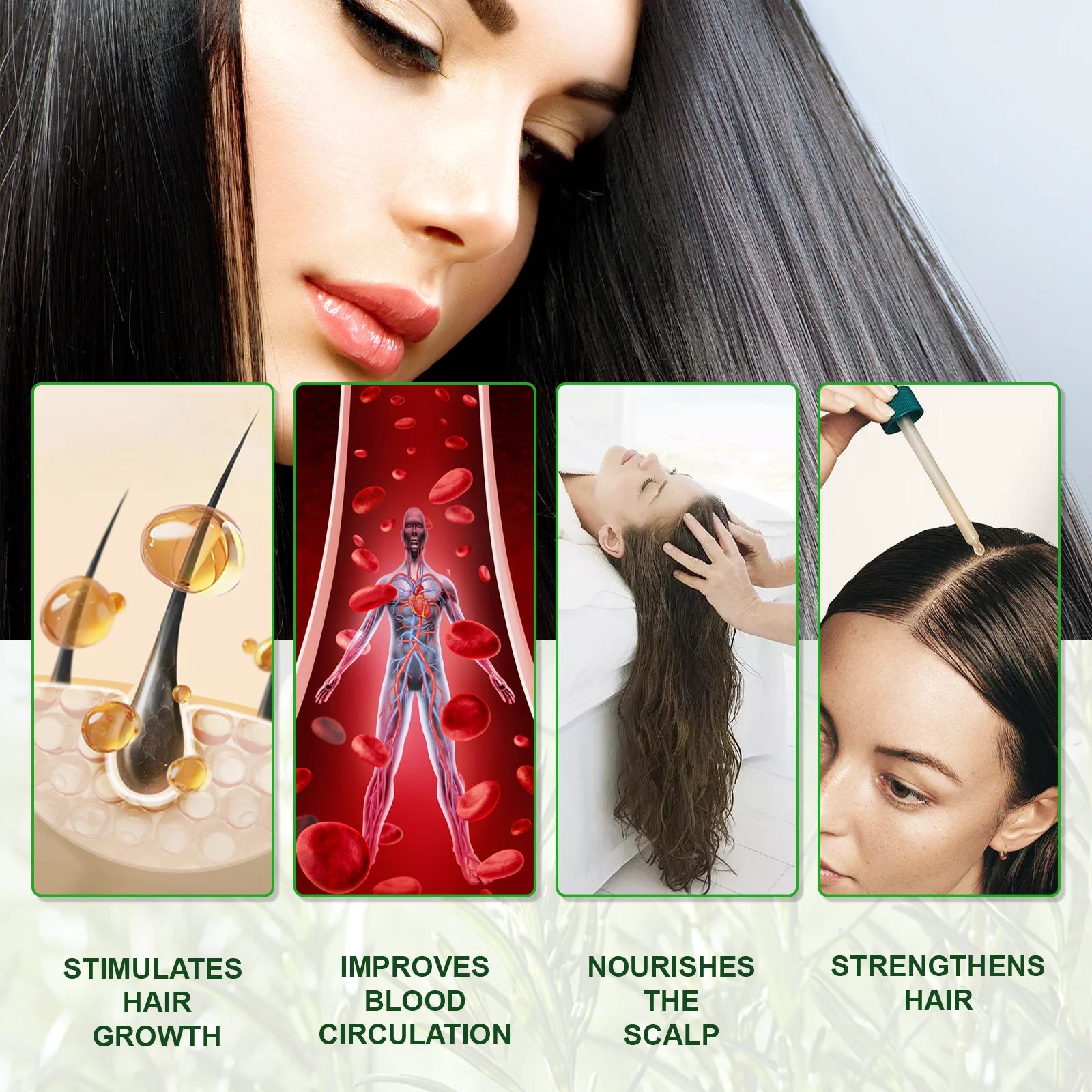Aliver Rosemary Essential Oil for Hair and Skin Care, Massage Oil with a Silicone Massage Comb, Improve Scalp Blood Circulation,Promote Nutrient Absorption