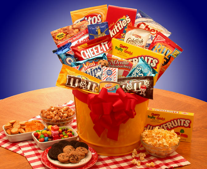 Junk Food Madness Gift Pail - snack basket - snack gift basket
