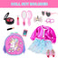 American 18 Inch Doll Clothes and Makeup Accessories Set Includes Clothes Backpack Sunglasses Phone Shoes Comb Mirror Eye Shadow Lipstick Hair Clip Hair Tie(Doll NOT Included)