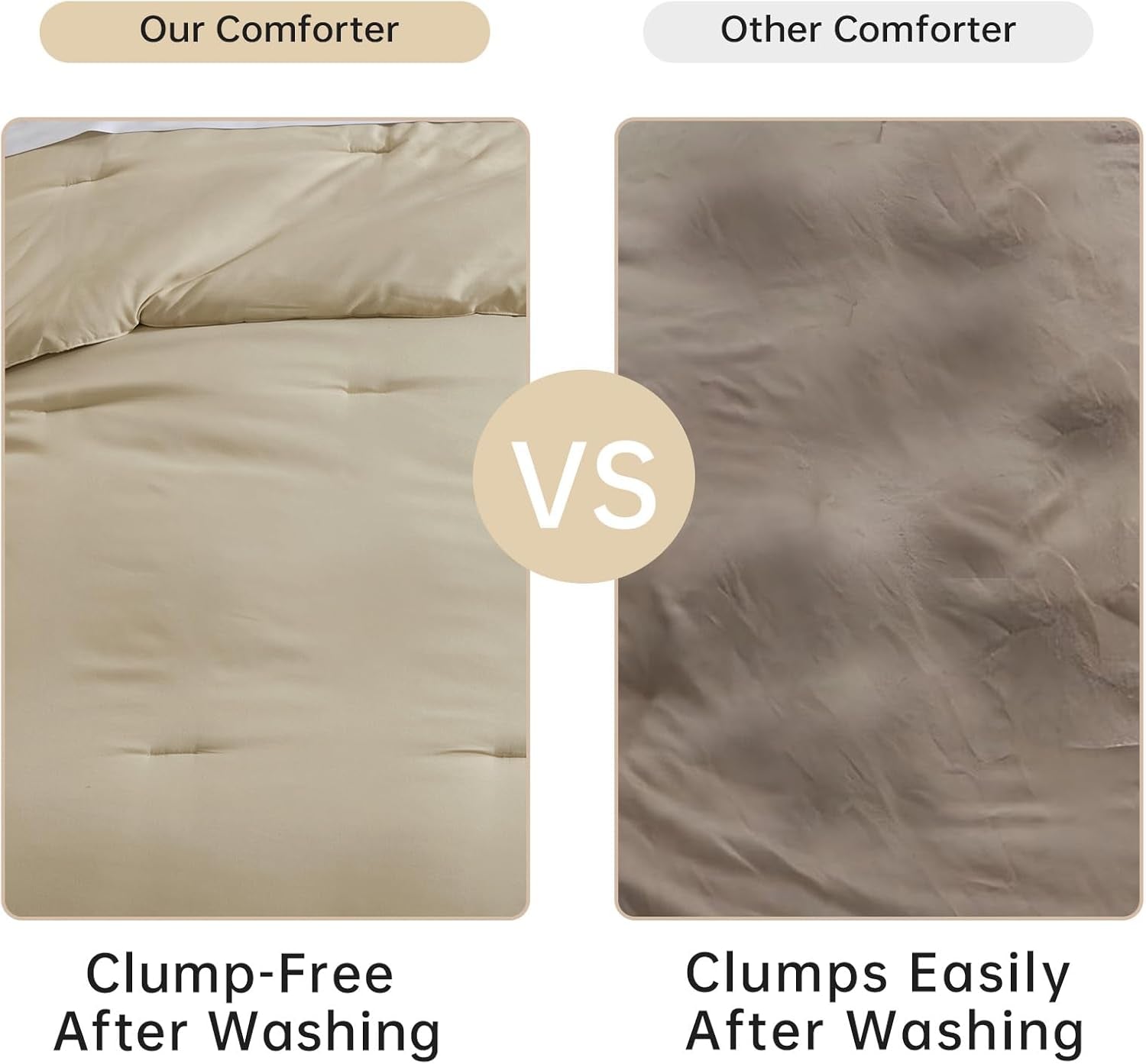 Satisomnia Beige Twin Comforter Set 2 Piece, Lightweight Bed Comforters | No Clumping, Machine Washable, Beige, All-Season Comfort, Soft Breathable, Skin Friendly, Solid, 1 Pillow Sham