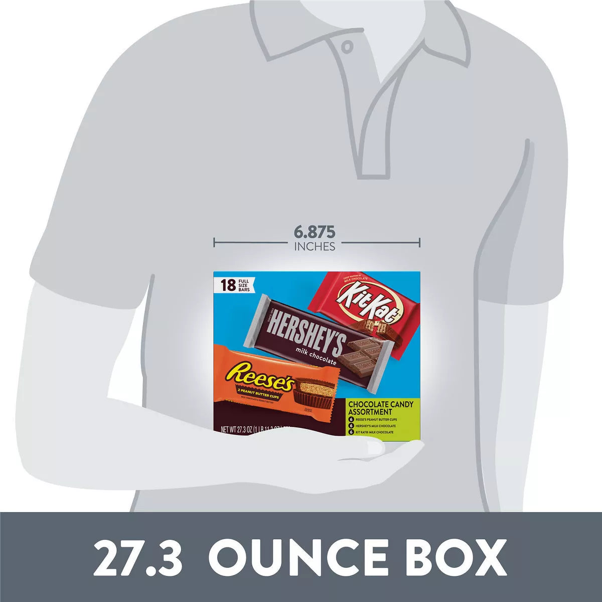 Reese'S, Hershey'S and Kit Kat Milk Chocolate  Bars Variety Pack - 18Ct