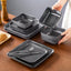 12-Piece Gray Stoneware Dinnerware Set Bowls and Plates Set Service for 4