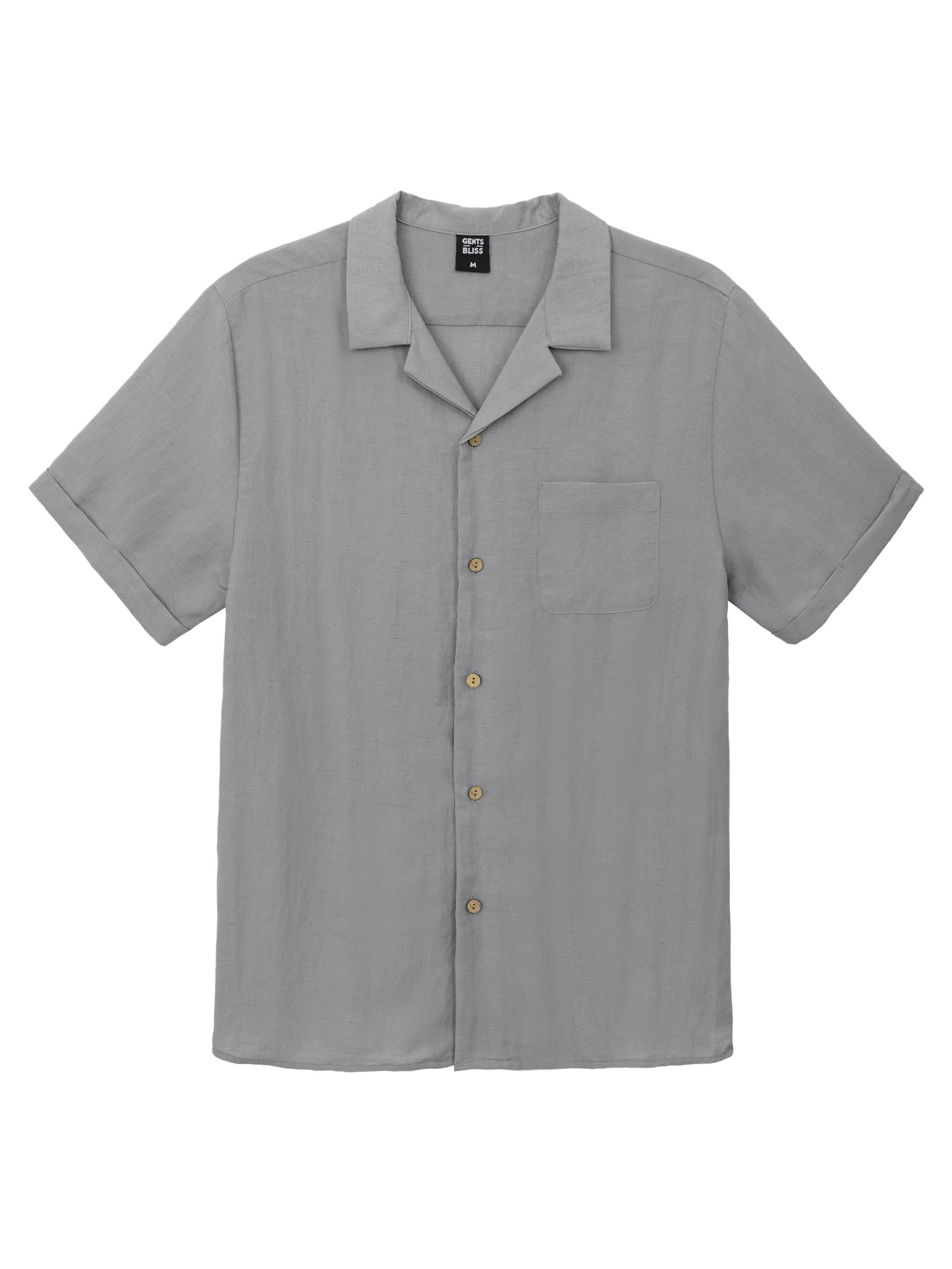 GENTS BLISS Men Linen Shirts Casual Short Sleeve Button down Shirts for Men Beach Tops with Pocket