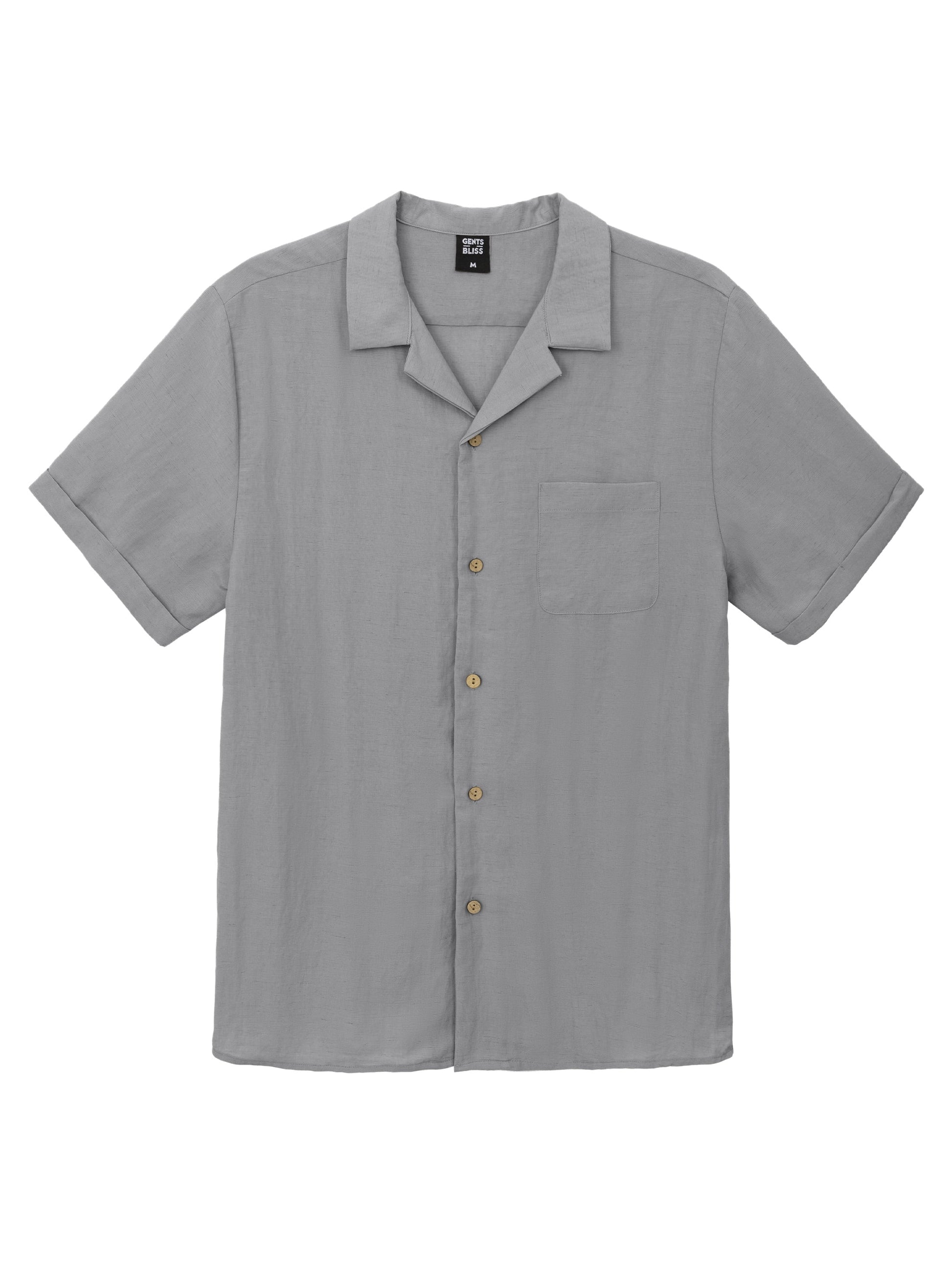 GENTS BLISS Men Linen Shirts Casual Short Sleeve Button down Shirts for Men Beach Tops with Pocket