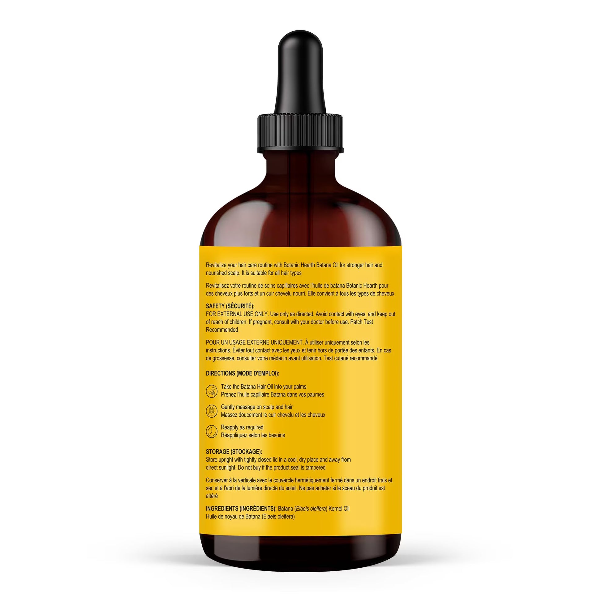 Botanic Hearth Dr Sebi Batana Oil | Lightweight Hair & Scalp Oil (2 Fl Oz Glass Bottle) | 100% Pure, Unrefined Oil from Honduras