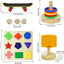 Bird Toys for Parakeets,5Pcs Parrot Toys Set (Include Basketball Hop,Skateboard,Stacking,Parrot Wooden Block Puzzles,Small Sepak Takraw) Parakeet Toys for Bird Training Toys
