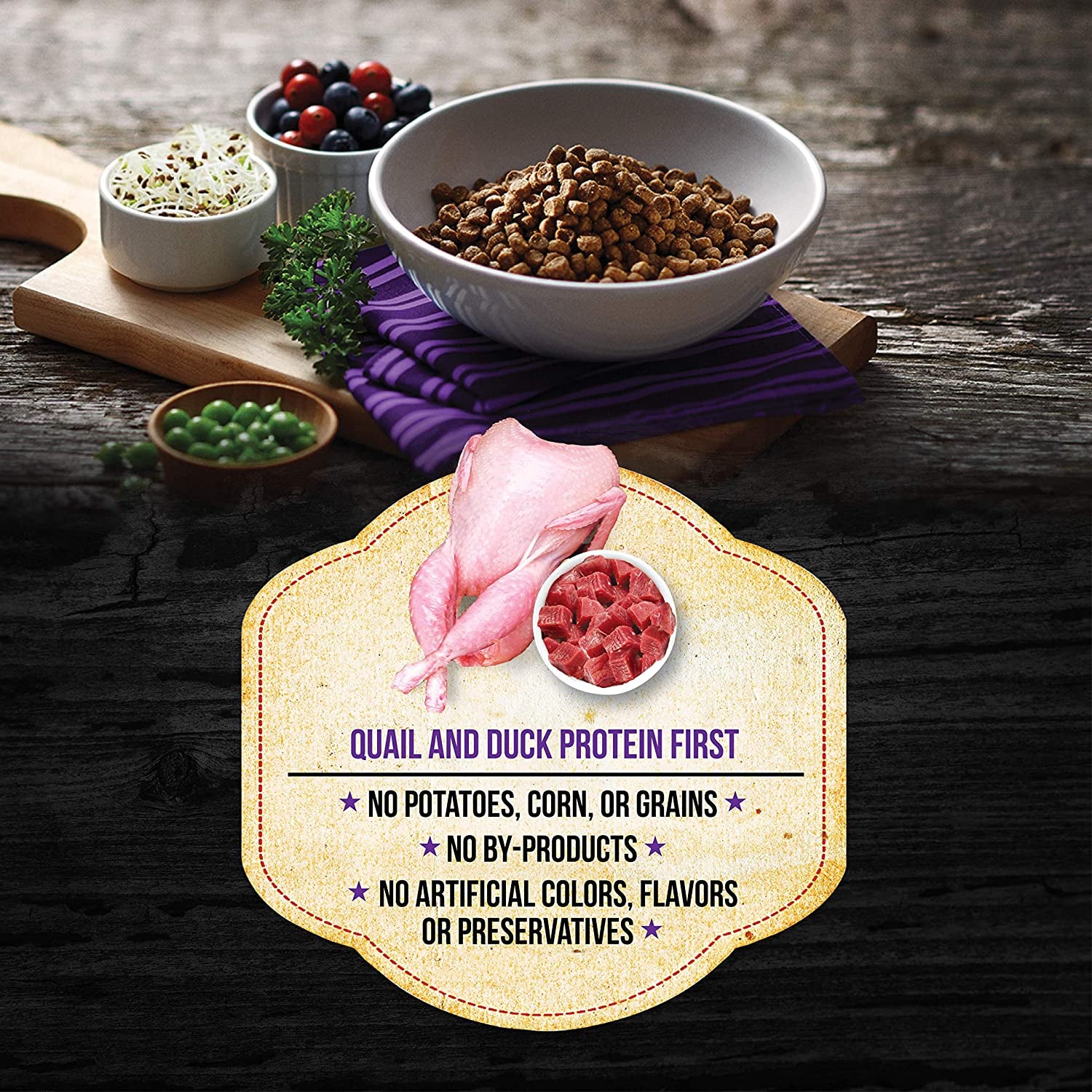 Fussie Cat Market Fresh Quail & Duck Meal Formula Grain-Free Dry Cat Food 4Lb