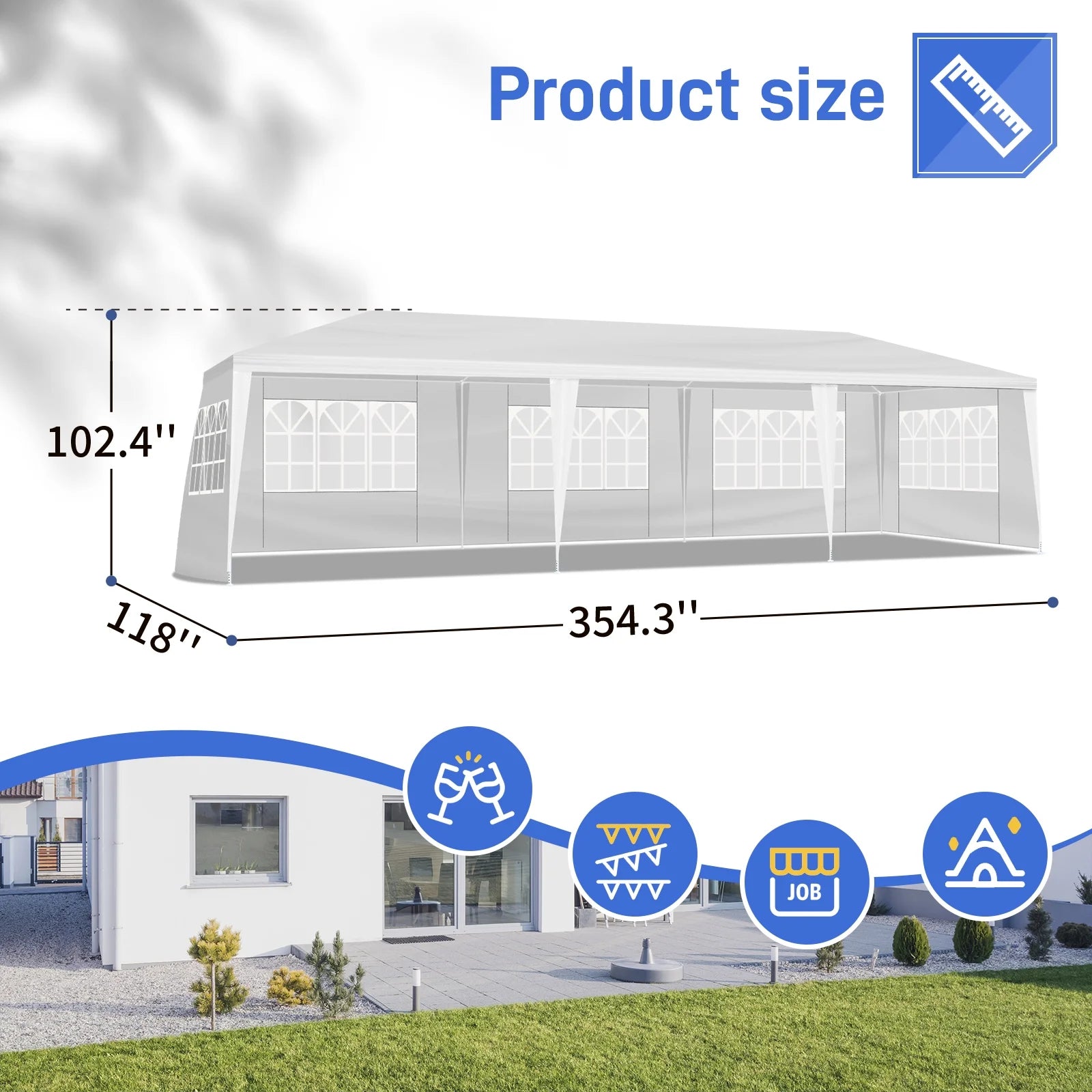 Ktaxon 10'X30' Canopy Tent Wedding Partywith Removable 5 Sidewall White