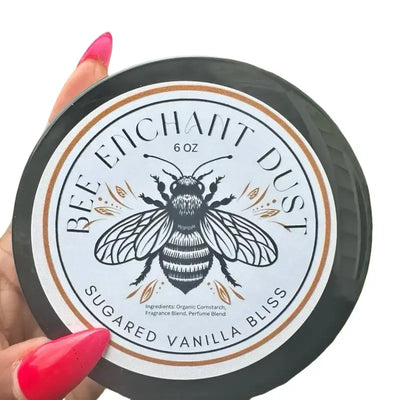 Bee Enchant’S Sugared Vanilla Bliss Custom Body Dusting Perfume Powder- Scented - Finely Milled Powder Talc-Free Fragrance Vanilla Daily- Natural Shower Powder