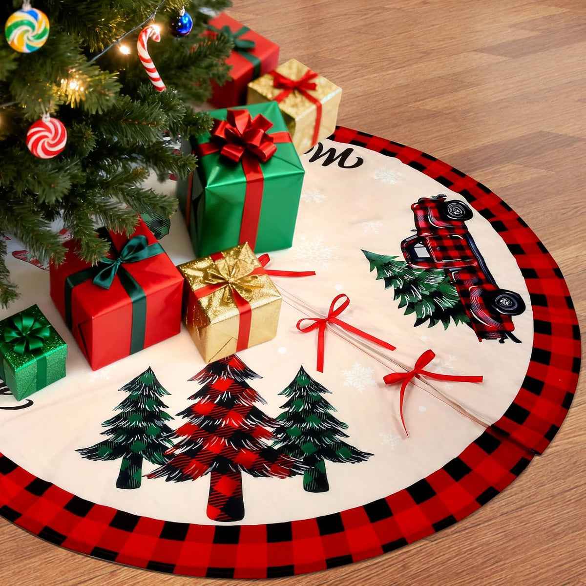 Christmas Tree Skirt - 48 Inches Large Christmas Tree Skirts Cover