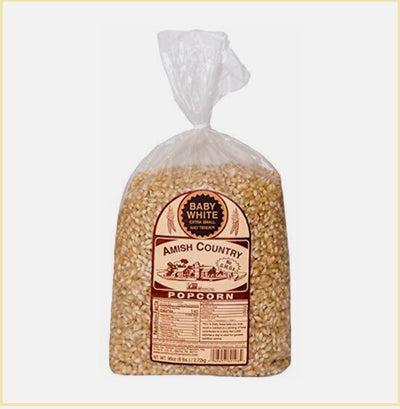 Amish Country Popcorn | 6 Lb Bag | Baby White Popcorn Kernels | Small and Tender