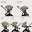 Mompush Wiz 2-In-1 Baby Stroller with Bassinet Mode, Reversible Seat and Large Canopy, Khaki, 22.3LB, Unisex