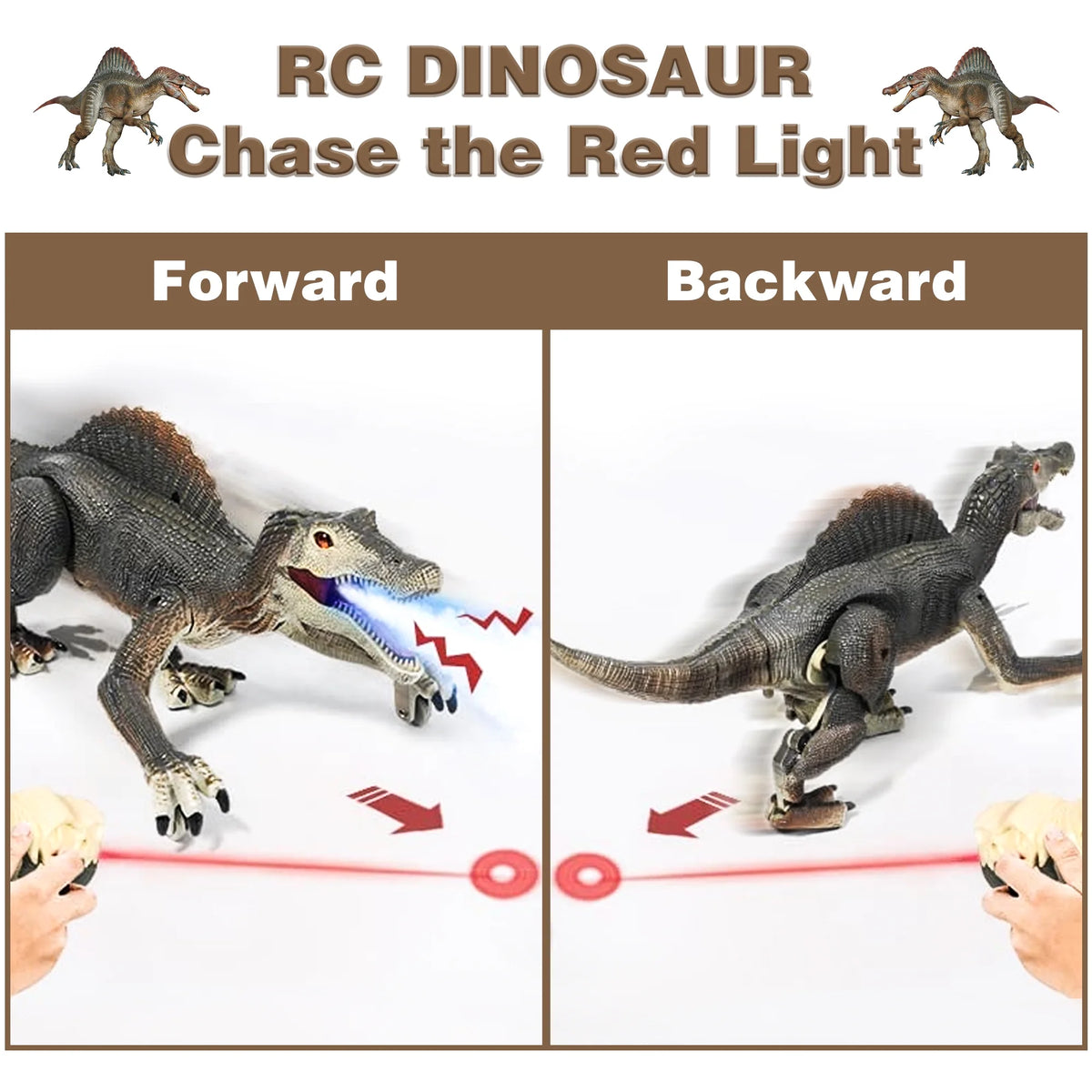Richgv Remote Control Dinosaur Toys for Boys Kids, Electronic RC Robot Toy Walking Roaring Spray Dinosaur Gift for Birthday Christmas for Kids 3-8 Year
