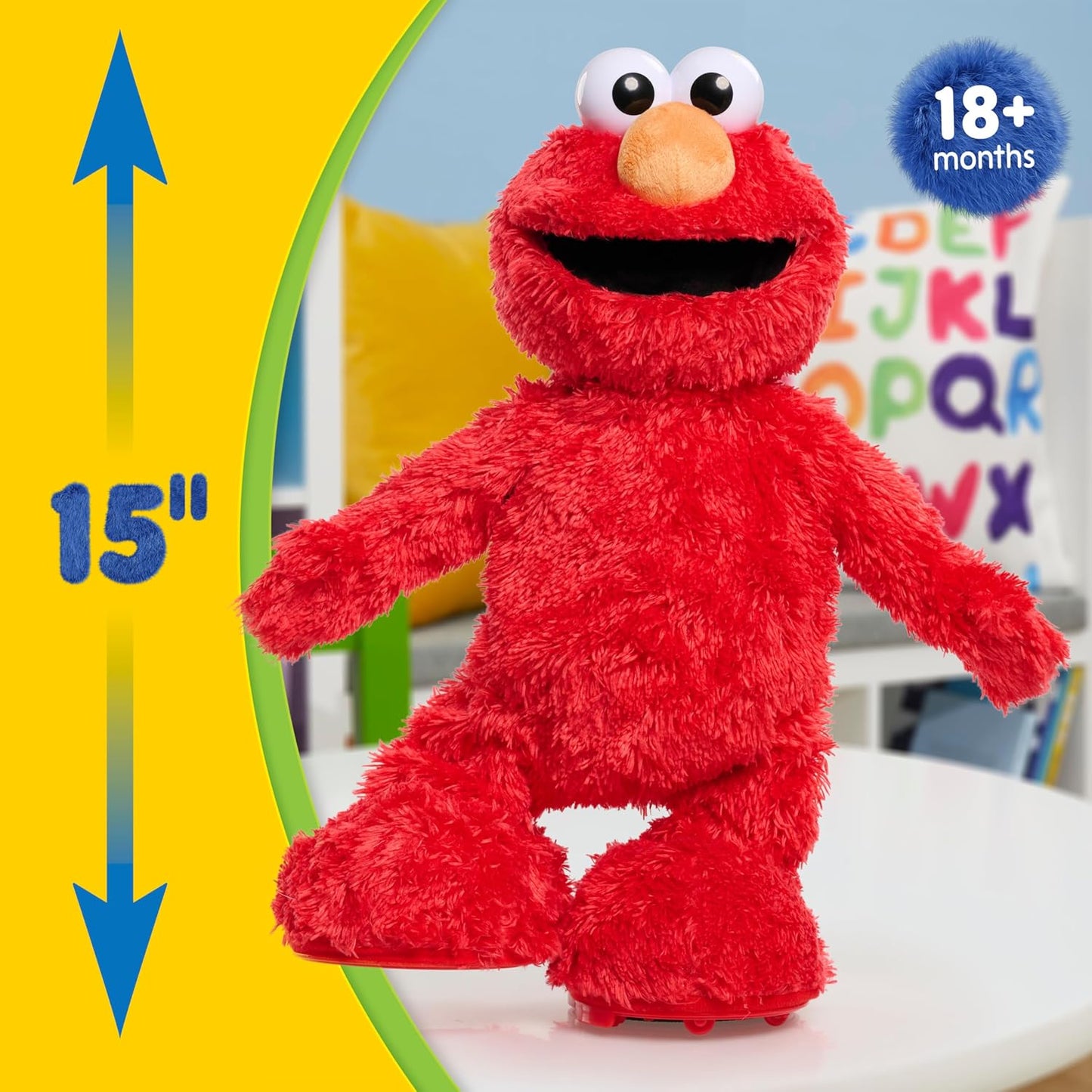Sesame Street Hokey Pokey Elmo 14” Interactive Plush Toy | Sings, Dances & Plays Music, Bilingual Stuffed Animal, Pretend Play, Soft & Huggable, for Girls and Boys, Ages 18 Months+