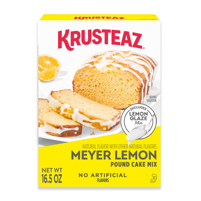(6 Pack) Krusteaz Meyer Lemon Pound Cake Mix, Pound Cake Baking Mix with Lemon Flavored Glaze, 16.5 Oz Box​