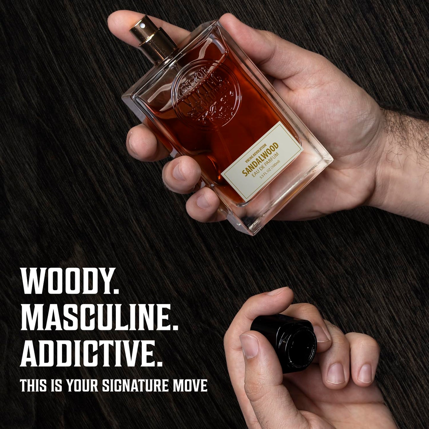 Viking Revolution Sandalwood Cologne for Men - Eau De Parfum - Woody Sandalwood Perfume with Notes of Cedar, Cypress, Plum Blossom, Lemon, Balm, Vanilla - Gifts for Men 3.5 Fl Oz