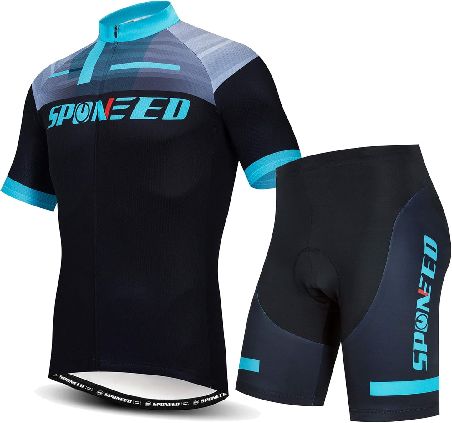 Sponeed Cycling Jersey Short Sleeve Suits Men Bike Clothing Road Bicycle Shorts Padded Outfits