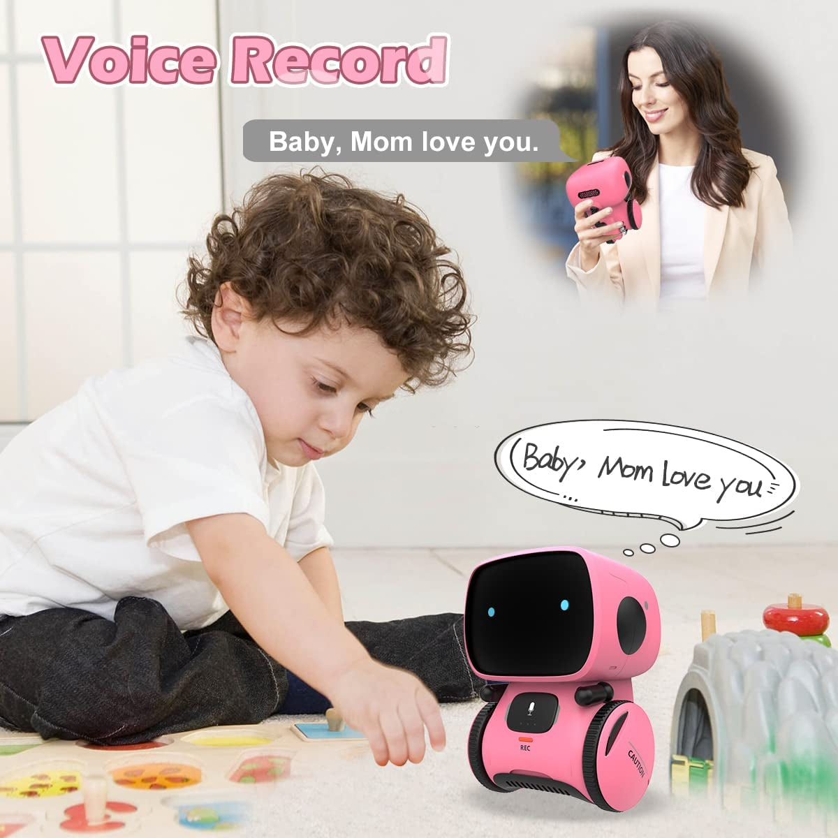 Kaekid Robots for Girls 3-5, Interactive Smart Robotic with Touch Sensor, Voice Control, Speech Recognition, Singing, Dancing, Repeating and Recording, Gift for Kids