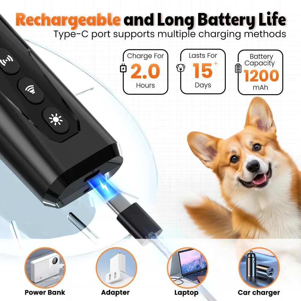 MASBRILL Ultrasonic anti Barking Device, Handheld Dog Bark Deterrent Device Stops Bad Behavior, Alternative to Painful Dog Shock Collar