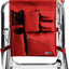 PICNIC TIME Sports Chair with Side Table and Armrest Caddy, Lightweight Aluminum Folding Outdoor Camping Chair for Adults, Portable Director Style Lawn Seating with Pockets & Carry Strap, (Red)