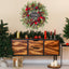 22’’ Artificial Christmas Wreath for Front Door with Red Balls Candy Canes Pine Needles Red Berries Pine Cones Christmas Decorations for Winter Wall Outdoor Home Holiday Xmas Decor