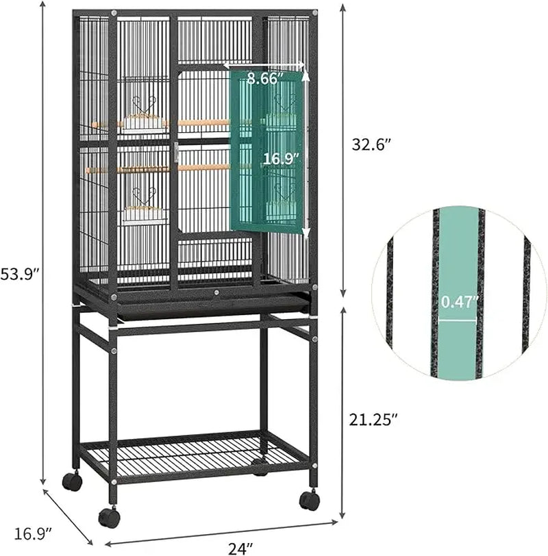 Yitahome 53/52 Inches Birdcage Cover and Bird Cage Seed Catcher, Bird Cages for Parakeets, Parrot, Cockatiel, Pigeon, Flight Cage for Birds