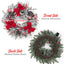24 Inch Lighted Christmas Wreaths, Pre-Lit Xmas Wreath with 3 Red Bow, Pine Wreath with 30 LED Lights, Light up Christmas Wreath for Front Door Holiday Wall Christmas Party Decor