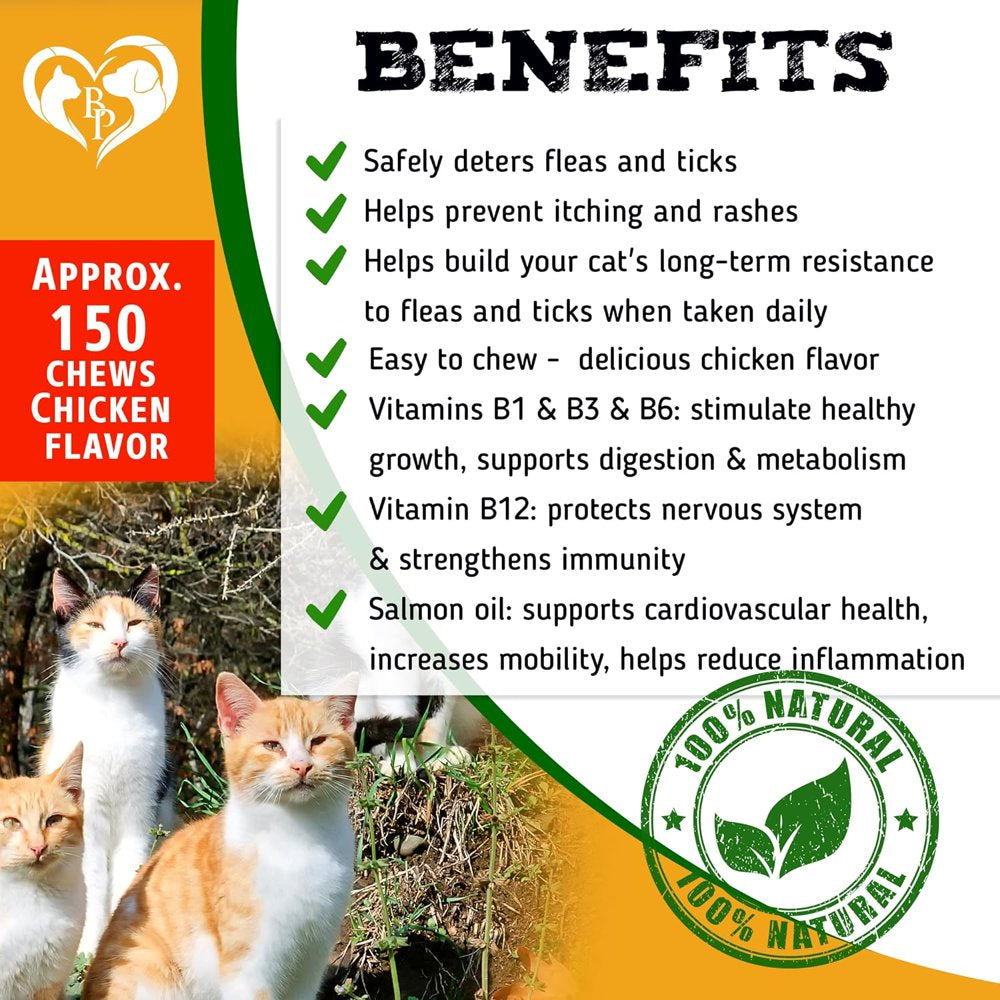 Flea and Tick Prevention Chewable Pills for Cats (Chicken)