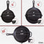 Cuisinel Cast Iron Skillet Set - 6"+8"+10"-Inch + Glass Lids + Silicone Handle Holder Covers - Pre-Seasoned Frying Pan - Oven Safe Cookware - Indoor/Outdoor, Grill, BBQ, Fire, Stovetop, Induction Safe