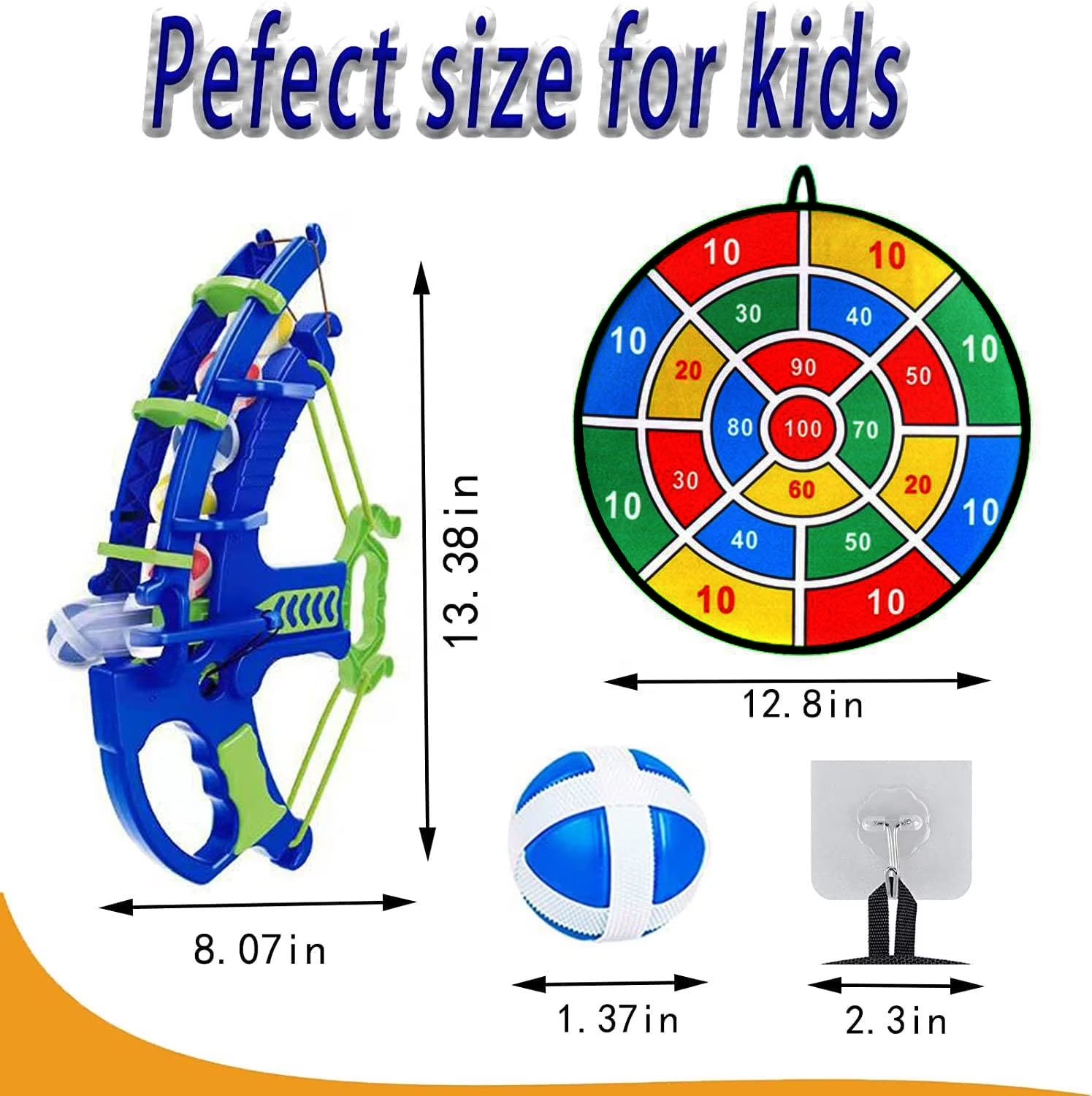 YIJIAL Kids' Bows and Arrows with 16 Ball for Ages 4-6 Youth Sticky Ball Archery Toy Set Outdoor Toys for Family Games Sports Toys Gift Ideas