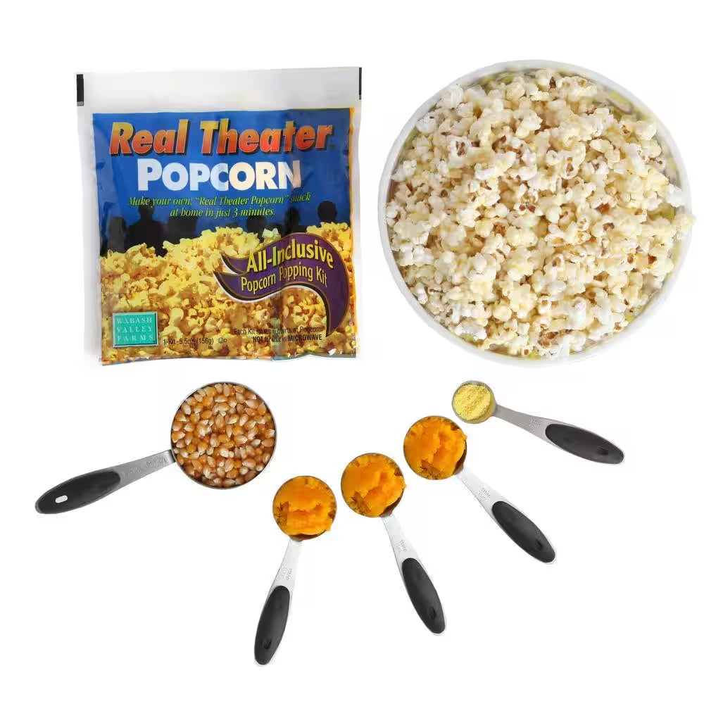 10-Piece Aluminum Silver Stovetop Popcorn Popper Set with Popcorn and Tubs