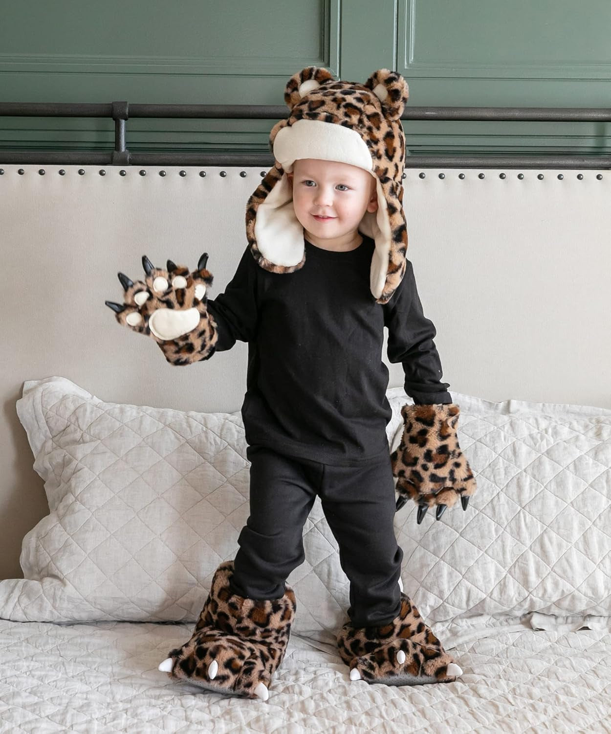 Lazy One Animal Paw Slippers for Kids and Adults, Fun Costume for Kids, Cozy Furry Slippers