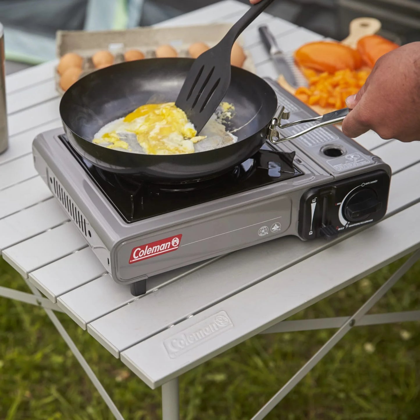 Coleman Tabletop Butane Gas Camping Stove, 1-Burner, Gray