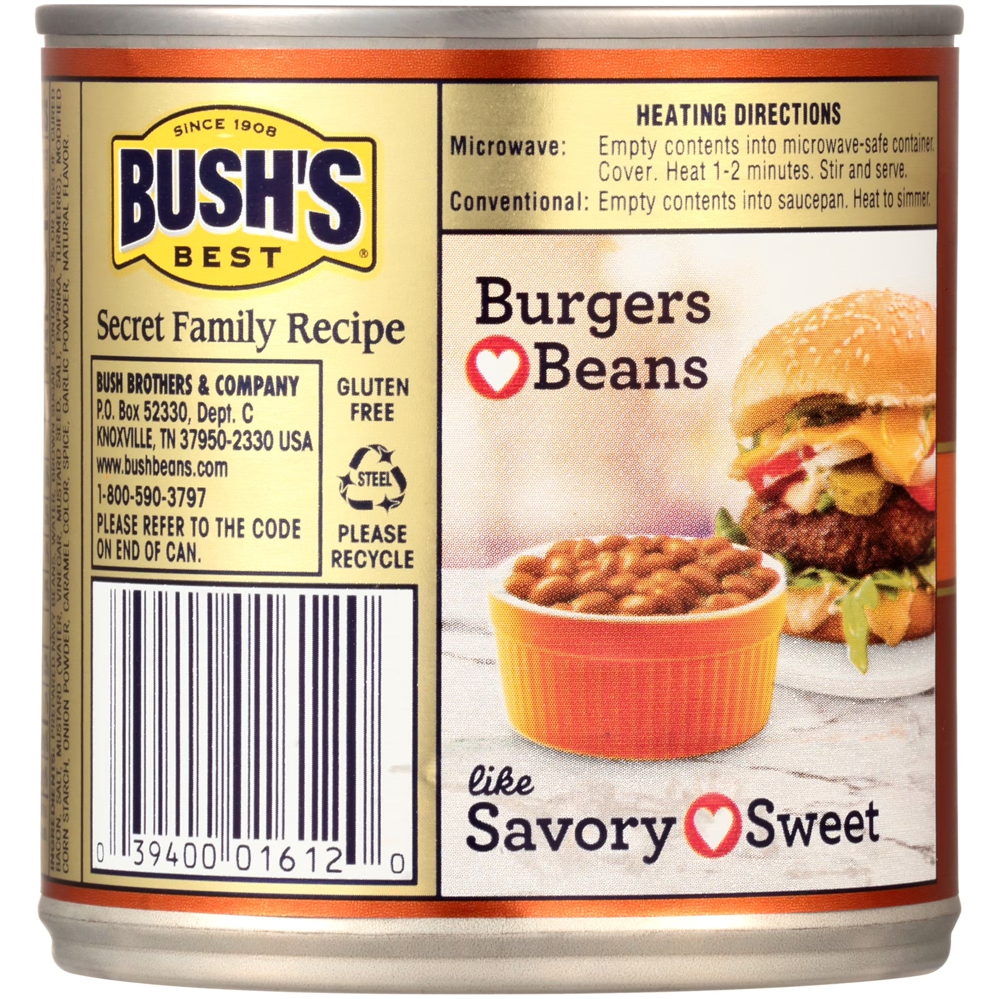 (12 Cans) Bush'S Original Baked Beans, Canned Beans, 16 Oz