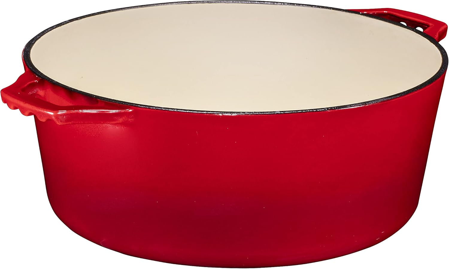 Bruntmor 7 Quart Dutch Oven Pot with Lid - 2-In-1 Oval Cast Iron Enamel Cookware with Skillet Top - Enameled Dutch Oven for Bread, Baking, Stews, Roasting - Heat Resistant up to 500°F - Red Finish