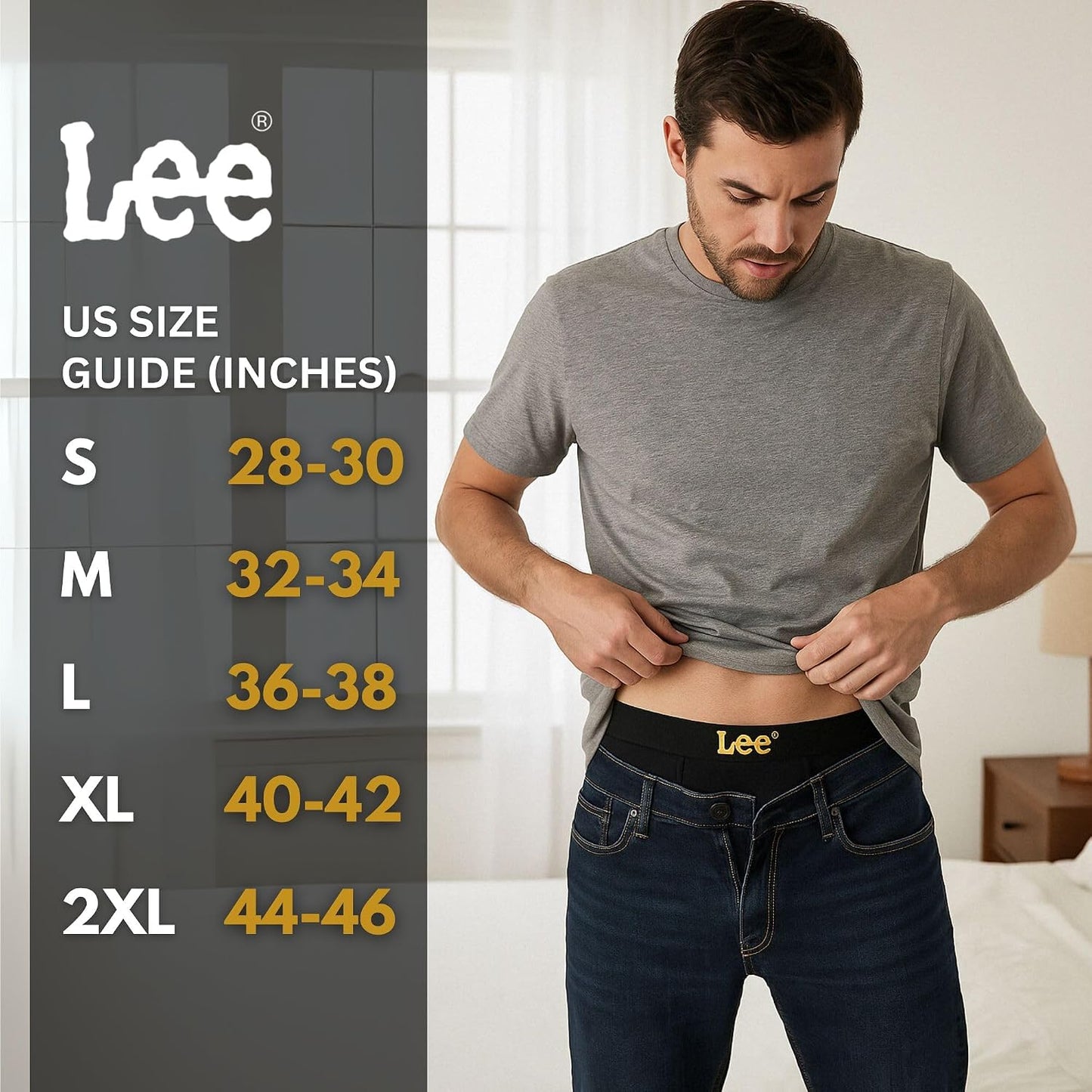 Lee Mens Underwear 4 Pack Boxers for Men Cotton Stretch Boxer Briefs