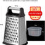 Ourokhome Cheese Grater with Handle, Stainless Steel Box Grater, 4 Side Kitchen Vegetable Shredder Slicer Zester with Container for Parmesan, Cabbage, Ginger, Lemon, Chocolate, Coconut (Black)