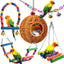 Chewproof Steel Frame Bird Nest for Cage, with 4 Swing Hanging Standing Chewing Toy Hammock Climbing Ladder,Washable Small Bird Bed Parakeet Nest Sleep for Parakeet Lovebird, Canary, Budgie, Finch