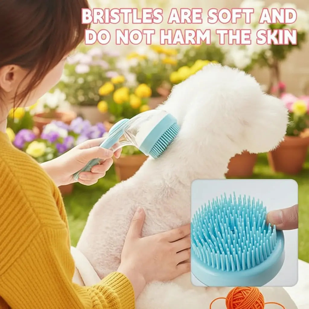 2025 New 2 in 1 Pet Bath and Grooming Brush Is a Pet Tool with Built in Shampoo Dispenser for Easy Bathing a Soft Massage Tool for Long or Short Haired Dogs and Cats Ideal for Shower