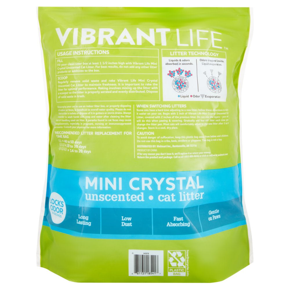 Vibrant Life Mini Crystal Unscented Cat Litter, 8 Lb