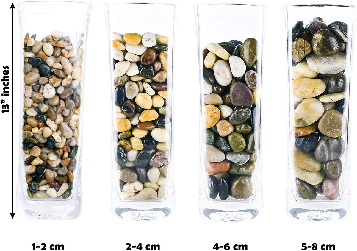 5 Lbs Approx. 82 River Rocks Stones for Plants Pebbles for Indoor Plants | Aquarium Fish Tank Rocks | Polished Decorative Rocks for Vases (1.6-2.4 Inches)
