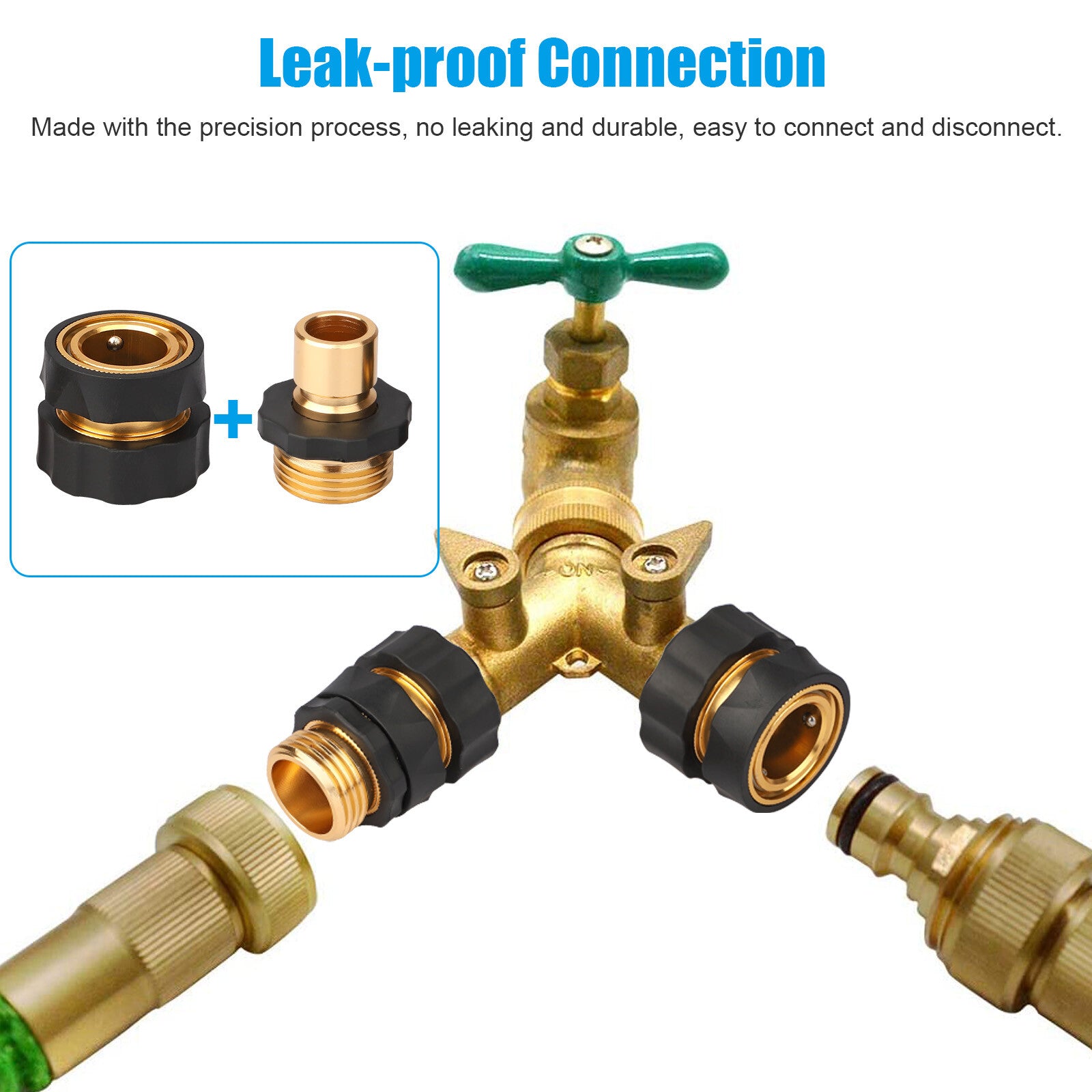 3/4" Garden Hose Quick Connect Water Hose Fit Female Male Connector Set Fitting